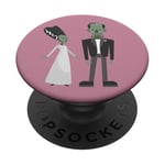 happy valentines bride frankenstein monster creepy spooky PopSockets Adhesive PopGrip