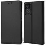 Moozy Flip Fodral för Xiaomi Redmi Note 11 - 11S, Svart - Smart Magnetic Flip Wallet Fodral med