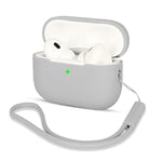 AOTUAO Coque Compatible avec Airpods Pro 2, Housse Étui Protection en Silicone AirPods Pro 2 Case Cover pour AirPods Pro 2ᵉ génération, Étui AirPods Pro 2 2022 avec Silicone Lanyard, Gris