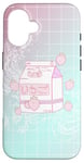 Coque pour iPhone 16 indie pink Esthétique Pastel Anime Japonais Fraise Lait