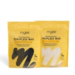 Mylee Professional Hard Wax Beads 500g, Stripless Depilatory Waxing Pellets Solid Film Beans No Strip Needed, Painless Gentle Hair Removal of Full Body, Face & Bikini Line (Both Wax Pouches)