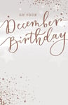 On Your December Birthday Celebrate! Gold Foiled Birthday Card Greeting Cards