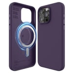 elago Magnetic Silicone Case Compatible with iPhone 15 Pro Max Case, Compatible with MagSafe All Accessories, Built-in Magnets, Premium Silicone, Full Body Protection [5 Layer Structure] (Deep Purple)