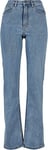 Urban Classics Ladies Highwaist Straight Slit Denim Pants Pantalons, Tinted Lightblue Washed, 30 Femme