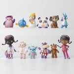 12 st/set Doc Mcstuffins figurer leksaker Doktor Lambie Får Stuffy Dragon Hallie Hippo Chilly Snowman Modell Dockor Barn Present