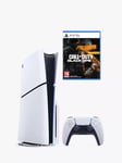 PlayStation 5 (Model Group - Slim) Console with DualSense Controller, White and Call of Duty: Black Ops 6 Bundle