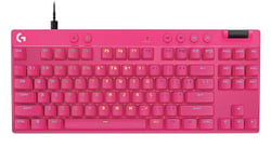 Logitech G PRO X TKL RAPID Tenkeyless Wired Gaming Keyboard With Magnetic Analog Switches, Rapid Trigger Mode, Adjustable Actuation, and Customisable RGB Lighting, QWERTY UK English Layout - Magenta