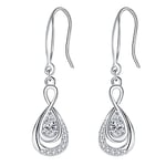 Hifeeled Boucles d'oreilles Infini Femme Pendantes Argent Sterling 925 avec Zirconium pour Femmes Bijoux Cadeaux Originaux