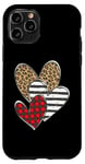 iPhone 11 Pro Happy Valentines Day Love Cute Heart Cheetah Plaid Pattern Case