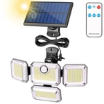 Ikodm - Eclairage public Lampe Solaire Extérieure, [333 LED/3 Modes], Projecteur Solaire Extérieur Étanche, Projecteur Solaire led, Angle d'Éclairage