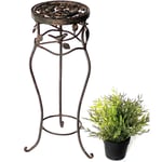 Tabouret de fleur Métal Noir Rond 52 cm Support de fleur 18215 Colonne de fleur Antique Support de plante Tabouret de plante Vintage