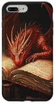 iPhone 7 Plus/8 Plus Aesthetic Gothic Red Dragon Reading Book Painting Bookish Case