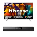 Hisense TV & Soundbar Bundle: 75A6NTUK TV with 4K Direct Lit, Quad Core 4K Processor Plus the HS2000 Soundbar with 240W Power,visulized built-in subwoofer- Perfect Match for Visual-Audio Experience