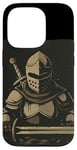 Coque pour iPhone 14 Pro Templier sombre amusant pour les amateurs de chevaliers et les fans médiévaux