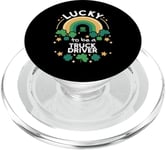 St Patrick's Day Lucky Truck Driver Job Trèfle irlandais PopSockets PopGrip pour MagSafe