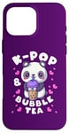 Coque pour iPhone 16 Pro Max Panda, K-Pop & Bubble Tea, Musique coréenne, Mignon et