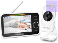 HelloBaby 5" Baby Monitor, 30-Hours Battery Life,Baby Monitor with Camera and 8