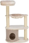 TRIXIE Alessia 44473 Arbre à Chat à Plusieurs étages, 114 cm, Gris Clair/Sable, avec de Nombreuses possibilités de griffoir, de Jeux, Ainsi Que des lieux de Retraite, Confortable et Stable