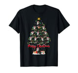 Scottish Fold Cat Xmas Lighting Santa Cat Christmas Tree T-Shirt