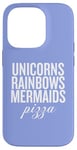 Coque pour iPhone 14 Pro Licorns Rainbow Sirènes Pizza Fun