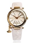 Vivienne Westwood Women's Orb II Quartz Watch with White Dial Analogue Display and Leather Strap VV006WHWH