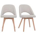 Miliboo - Chaises scandinaves en tissu effet velours texturé beige et bois clair (lot de 2) cosette