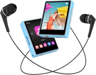 Lecteur MP3 64Go Bluetooth 5.3, 1.8"" Tactile Lecteur Musical sans Perte HiFi Baladeur Portable Haut-Parleur HD Intégré, Radio FM, Incluse Protection en Silicone et Écouteurs, Externe Jusqu'à 128Go