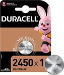 1X Duracell 2450 3V Lithium Coin Cell Battery - CR2450 - DL2450 - 2450 - K2450L