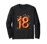 18 number 18th Birthday Funny Virus Monogram 18 Long Sleeve T-Shirt