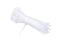 Lot de 100 colliers de serrage en plastique, serre-câbles pour câbles de 3,5 mm de large, pour fils de câbles (3,5 x 150 mm, blanc)