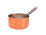 Pentole Agnelli ALCU105PI20 Casserole haute en cuivre avec poignée en acier, cuivre étamé avec fond à induction, 20 cm