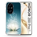 Cokitec Coque Renforcée pour Honor 200 Pro 5G Fleur Lotus Blanc