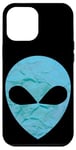 Coque pour iPhone 12 Pro Max Blue Sci-Fi UFO Flying Alien Face Cosmique Extraterrestre