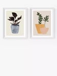 EAST END PRINTS Dan Hobday 'Plant Pot' Wood Framed Print, Set of 2