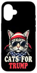 Coque pour iPhone 16 Cats For Trump Funny Pets For Trump Drapeau USA