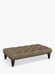 Tetrad Lewis Large Buttoned Top Footstool, Bracken Herringbone/Brompton Tan