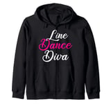 Line Dance Diva Dancing Dance School Dancer Dance Couple Zip Hoodie