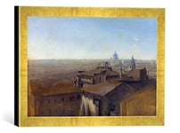 Kunst für Alle 'Image encadrée de Johann Georg Von Dillis Vue de Saint-Pierre à Rome de la Villa Malte de, d'art en qualité Photos Fait Main de Cadre, 40 x 30 cm, Doré Raya