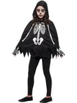 Smiffys Skeleton Kit, Black & White with Poncho & Gloves, Halloween Child Fancy Dress, Skeleton Dress Up Accessories