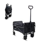 Mobiclinic®, Chariot de Transport Pliable, pour la Plage et Le Jardin, Duna Basic, Poignée réglable, Roues Tout-Terrain 360º, Supporte 80 kg, 71x47x50cm, Imperméable, Acier, PVC, Noir