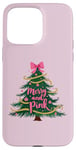 iPhone 15 Pro Max Pink Christmas Merry and Pink Holiday Cute Girl Party Case