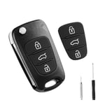 ComPDCVD 3 Boutons Coque de Clé de Voiture Compatible avec Hyundai i30 i35 i10 i20 iX20 iX35 and Kia Cee'd Soul Sportage Venga Boîtier pour Clé de Voiture de Remplacement