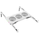 Laptop kølende pad med 3x Cooling fan - Passer til 12-17" Vit