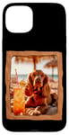 Coque pour iPhone 15 Plus Vibes de plage pour chien avec cocktail et détente