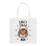 Crazy Tiger Man Stars Regular Tote Bag Funny Animal Shopper Shoulder