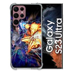 Cokitec Coque Renfocée en Verre Trempé pour Samsung Galaxy S23 Ultra Manga Naruto VS