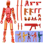 T13 Action Figure, Titan 13 Action Figure 3D Titans Figure, 3D Printed Action Figure Nova 13 Action Figure, Multi-Articular Action Figures Gold red