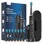 Sonic Electric Toothbrush for Adults and Kids - Sonic Toothbrushes with 8 Tooth Brush Replacement Head and 5 Brushing Modes, 120 Days of Use with 3-Hour Fast Charge, 2 Minute Smart Timer