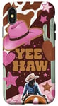 Coque pour iPhone X/XS Yeehaw Cowgirl Fun Western Rodeo Humour Graphic Design