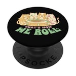 Chats amateurs de sushis kawaii drôle That's How We Roll Pastel PopSockets PopGrip Adhésif